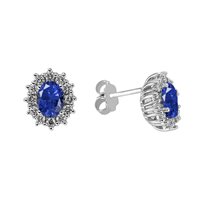 Orecchini Gazzola Gioielli Donna in Oro bianco Zaffiro 1.50 Ct OR-160-16-1-FG75-4-Z-OV-N-F-VS - OR-160-16-1-FG75-4-Z-OV-N-G-SI